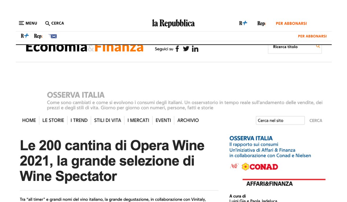 Articolo di La Repubblica (21 novembre 2020) su Terre Bianche e il Rossese di Dolceacqua