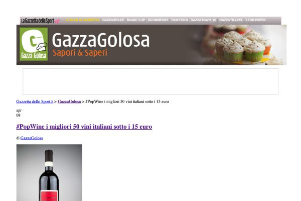 Ritaglio stampa: La Gazzetta dello Sport, 2014 - Terre Bianche, Dolceacqua