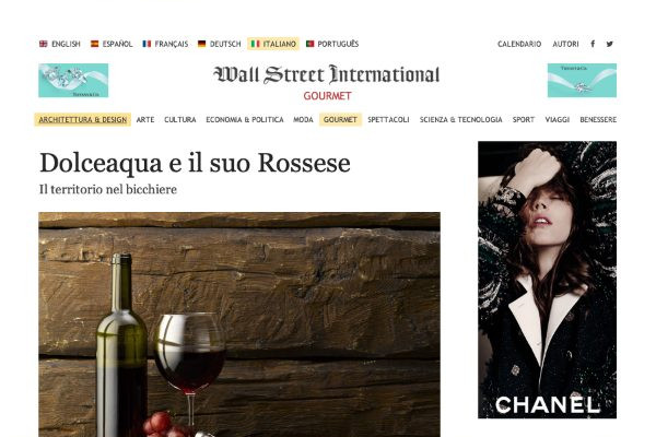 Ritaglio stampa: Wall Street International, 2014 - Terre Bianche, Dolceacqua