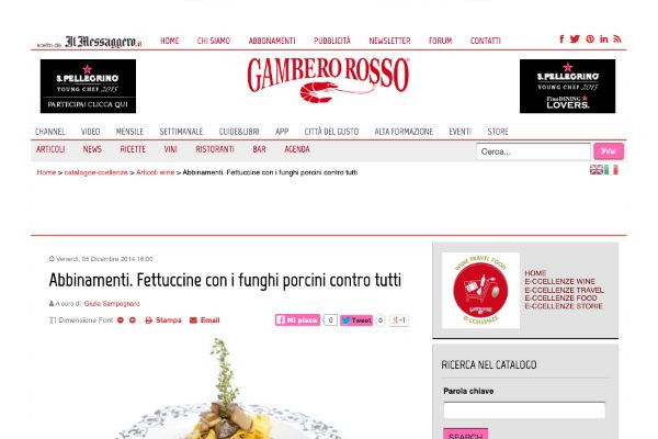 Ritaglio stampa: Gambero Rosso, 2014 - Terre Bianche, Dolceacqua