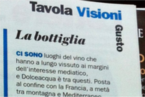 Ritaglio stampa: L'Espresso, 2016 - Terre Bianche, Dolceacqua