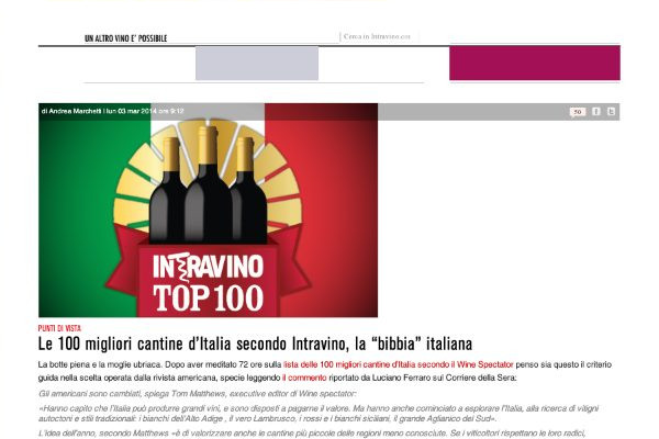 Ritaglio stampa: Intravino, 2014 - Terre Bianche, Dolceacqua