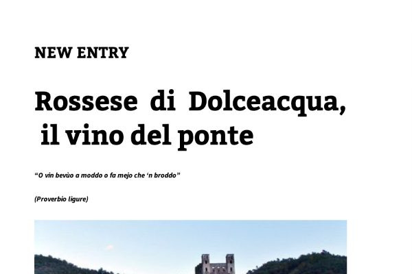 Ritaglio stampa: Fratelli di Vino, 2014 - Terre Bianche, Dolceacqua