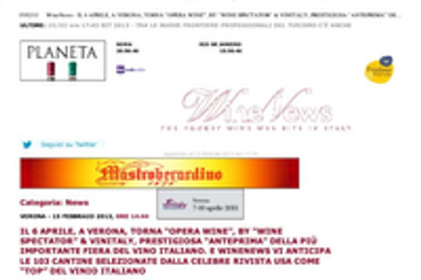Ritaglio stampa: WineNews, 2013 - Terre Bianche, Dolceacqua