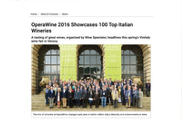 Ritaglio stampa: Wine Spectator, 2016 - Terre Bianche, Dolceacqua