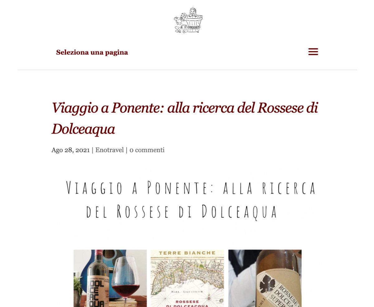 Articolo di I Vinocratici (28 agosto 2021) su Terre Bianche e il Rossese di Dolceacqua