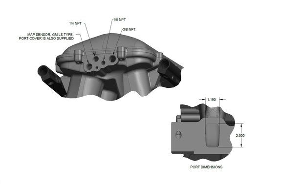 Thumbnail: FORD HI-RAM EFI MANIFOLD WITH SIDE MOUNT TOP-BLACK