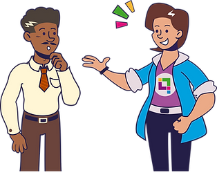 Basisschool directeur Stijn die met Linq van Leerlinq overlegt.