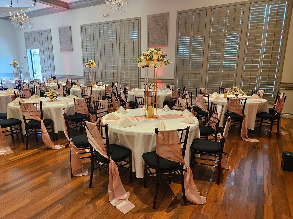 Formal Wedding Table Setup with Floral Centerpieces
