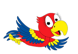 Cartoon Parrot Flying