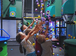 kids playing ballocity and having fun at the fun lab