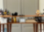 Close-Up of Coffee and Bar Setup at Bedford Event Center Featuring Wine, Soft Drinks, and Custom Bev