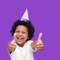 Happy child celebrating a birthday party at Galaxy Zone in Watertown CT