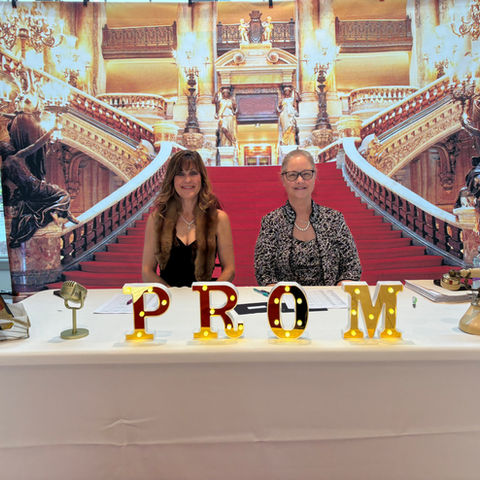 Prom Themed Photo Backdrop with Gold Lettering