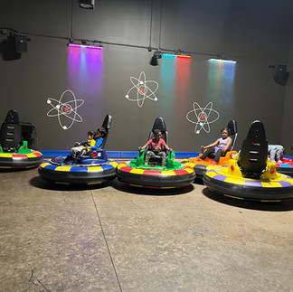 bumper cars at the fun lab