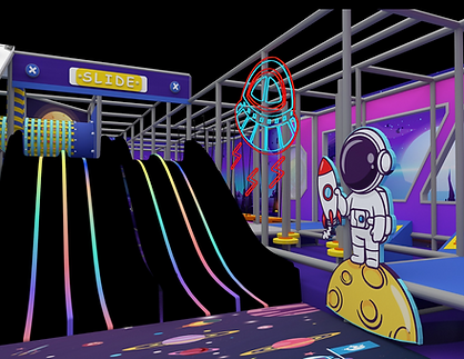 Kids enjoying indoor playground attractions at Galaxy Zone in Watertown CT