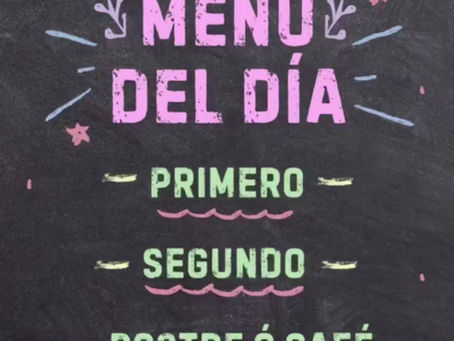 Menú del día de martes a jueves
