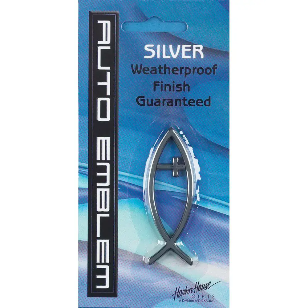 Auto Emblem Fish Cross