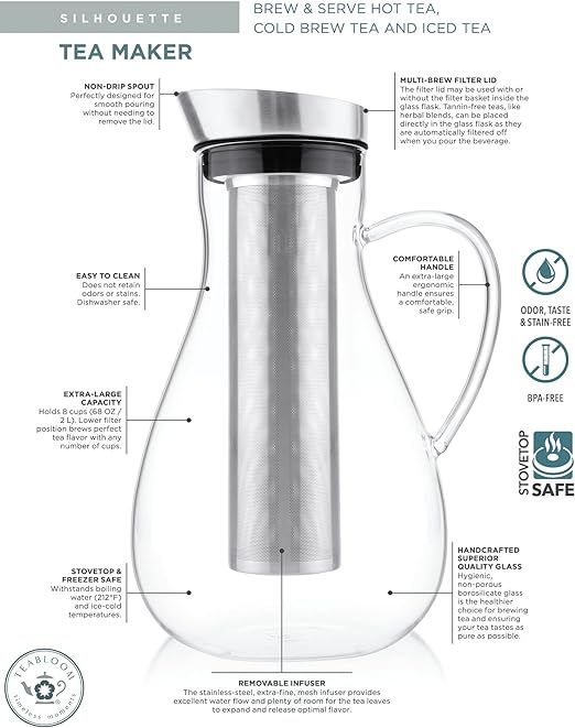 Thumbnail: Silhouette Multi-Brew Glass Tea Pitcher