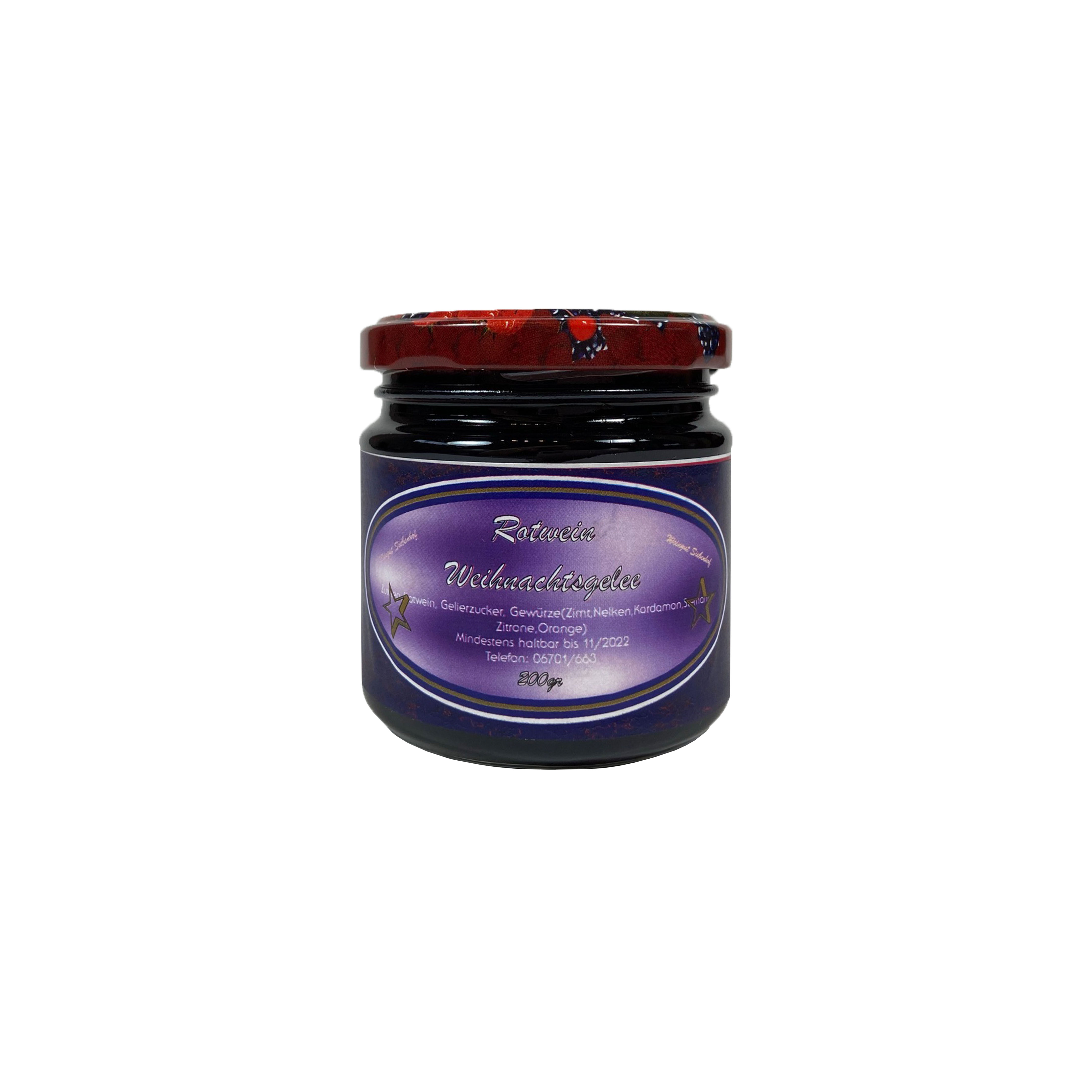m06 Roter Weihnachtsgelee hausgemacht Qualität Rheinhessen Delikatesse Weingut Siebenhof Zotzenheim Ausgefallenes Leckerei