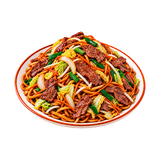 Gebratene Nudeln mit Rindfleisch