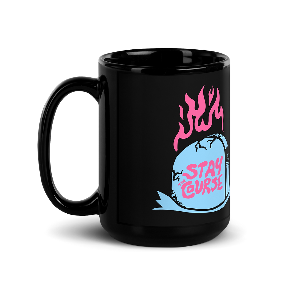 Thumbnail: Stay The Course Black Glossy Mug