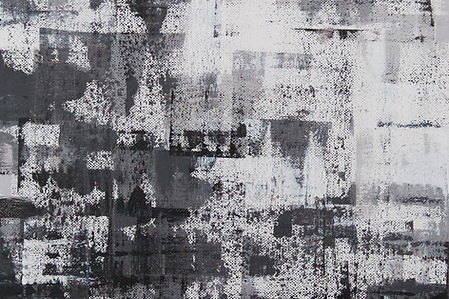 Kunst - Spachteltechnik, abstrakte Farbkombination in Grautönen, von Weiss bis Schwarz