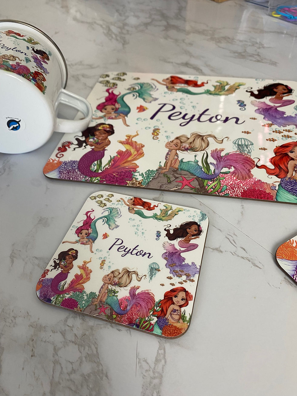 Thumbnail: Under the sea Mermaid Personalised Dinner Gift Set