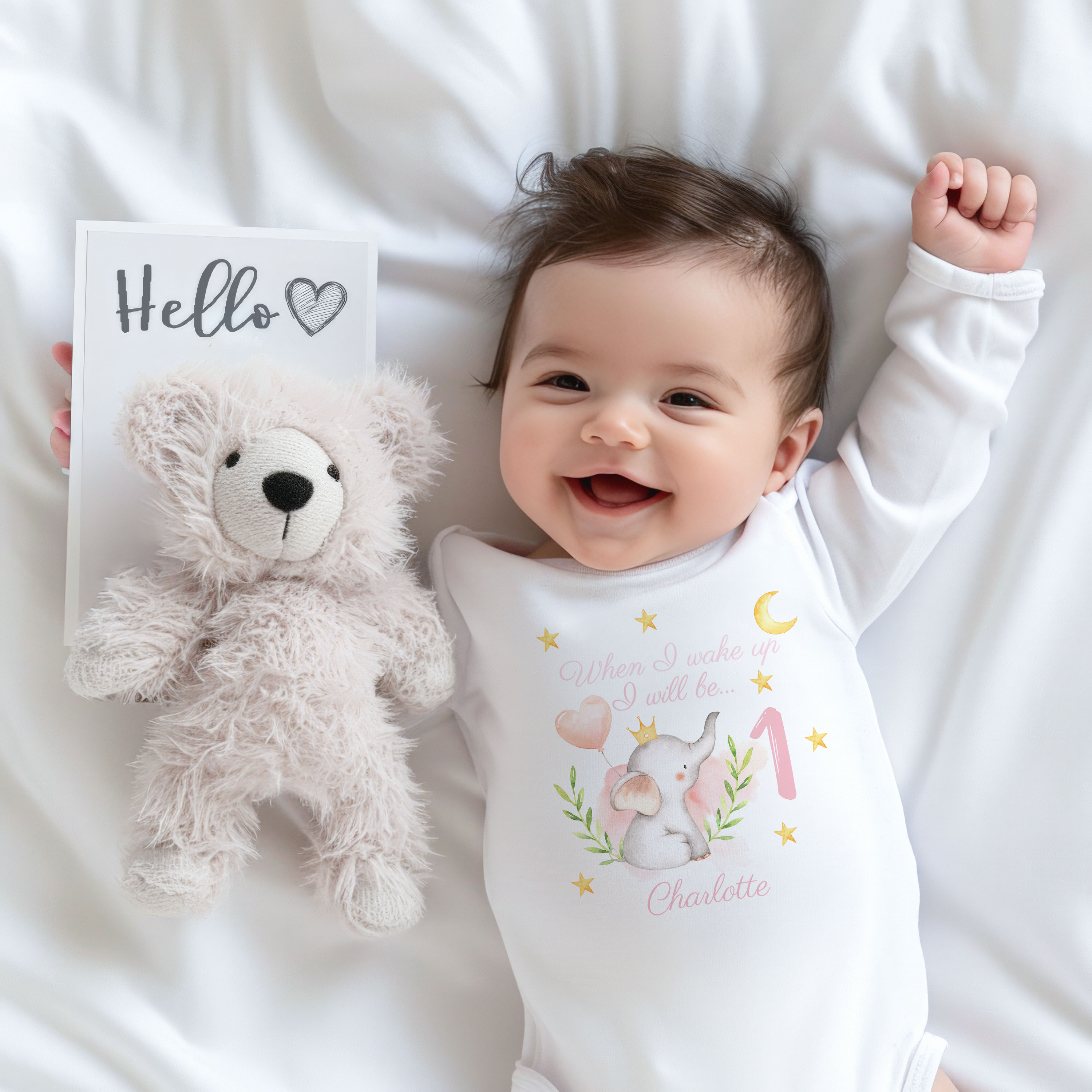 Personalised 1st Birthday Sleepsuit Baby Romper