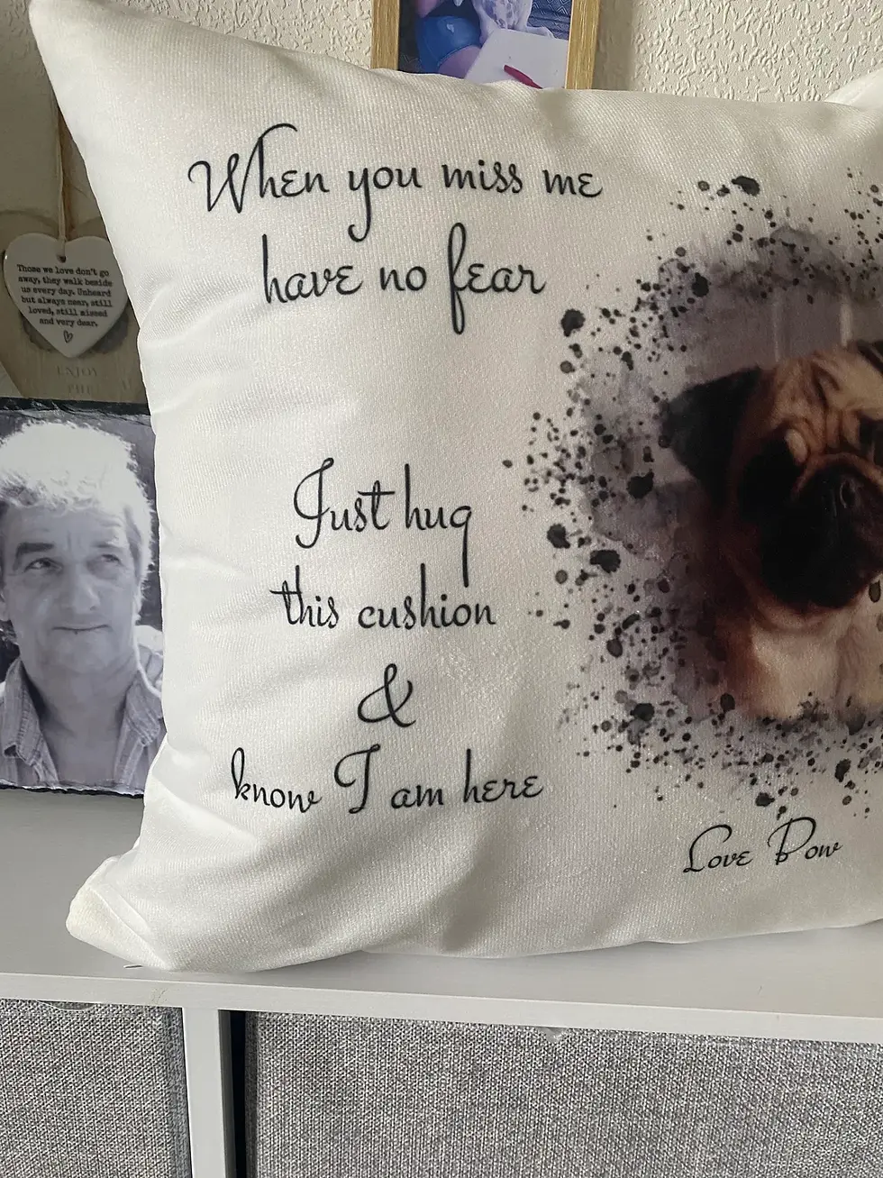 Thumbnail: Personalised Pet Loss Gift, Pet Memorial Cushion Pillow