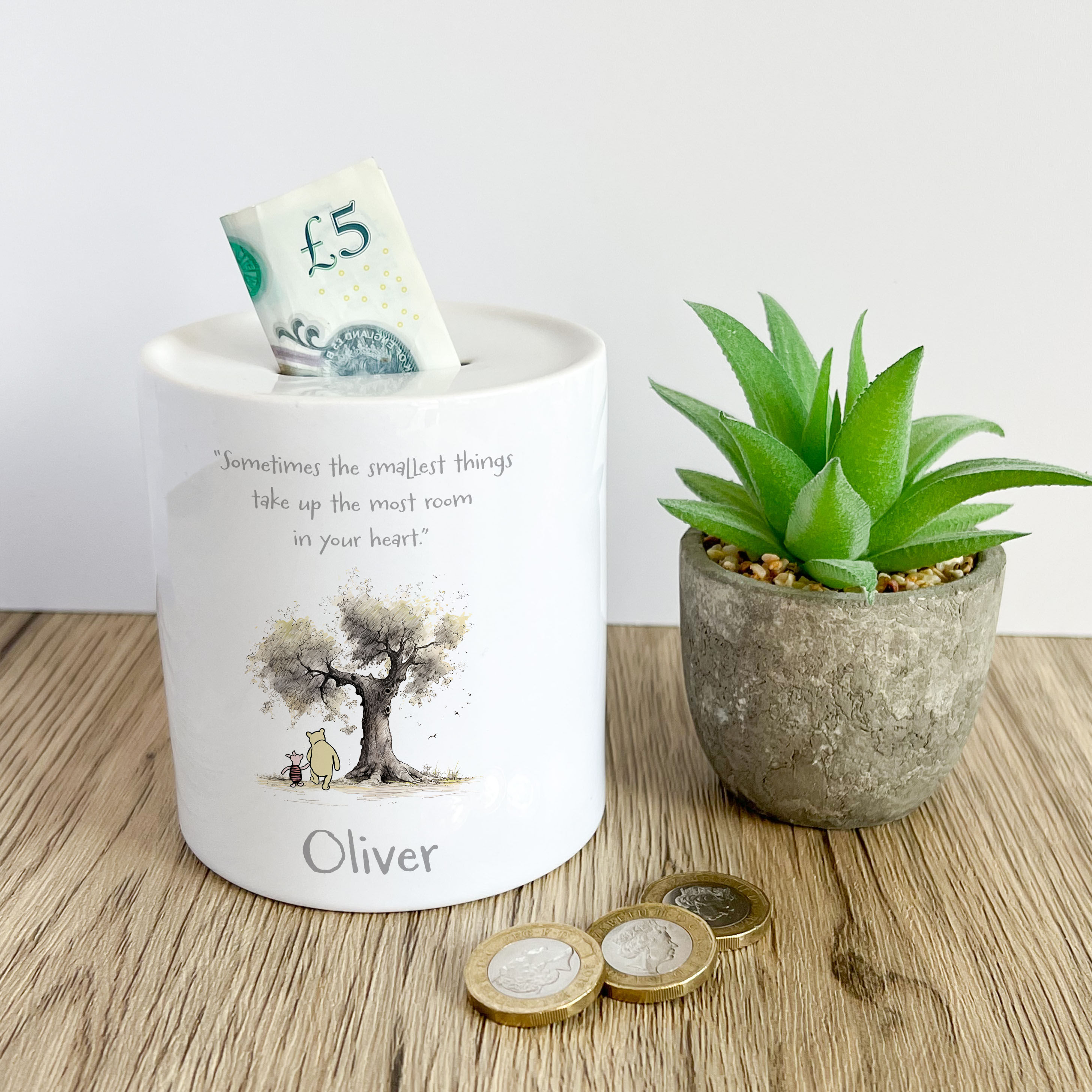Classic Pooh Bear Personalised Ceramic Money Box