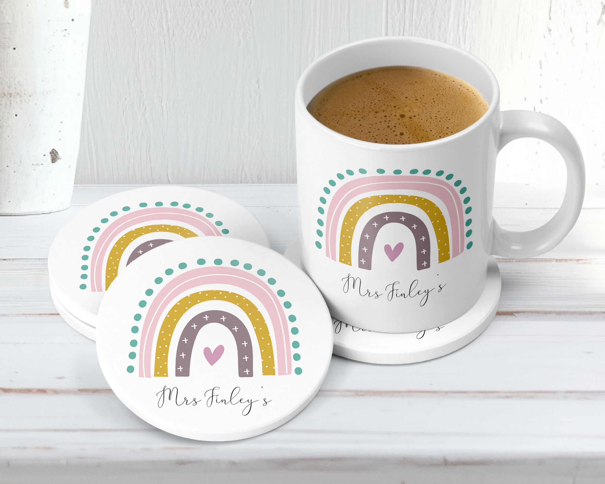 Personalised Teacher Mug & Coaster Gift Set