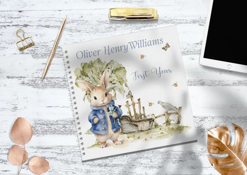 Thumbnail: Blue Rabbit Personalised Baby Milestone Blanket