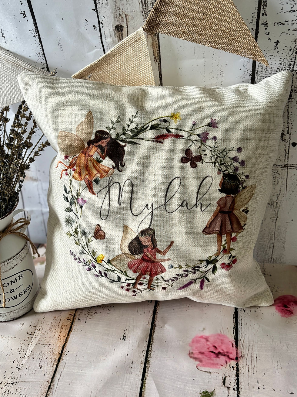 Thumbnail: Girls Personalised Magical Fairy Cushion
