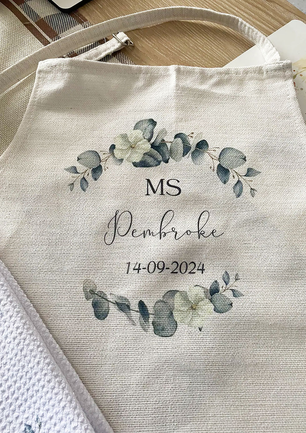 Thumbnail: Personalised Wedding Bride Quality Apron Gift Set