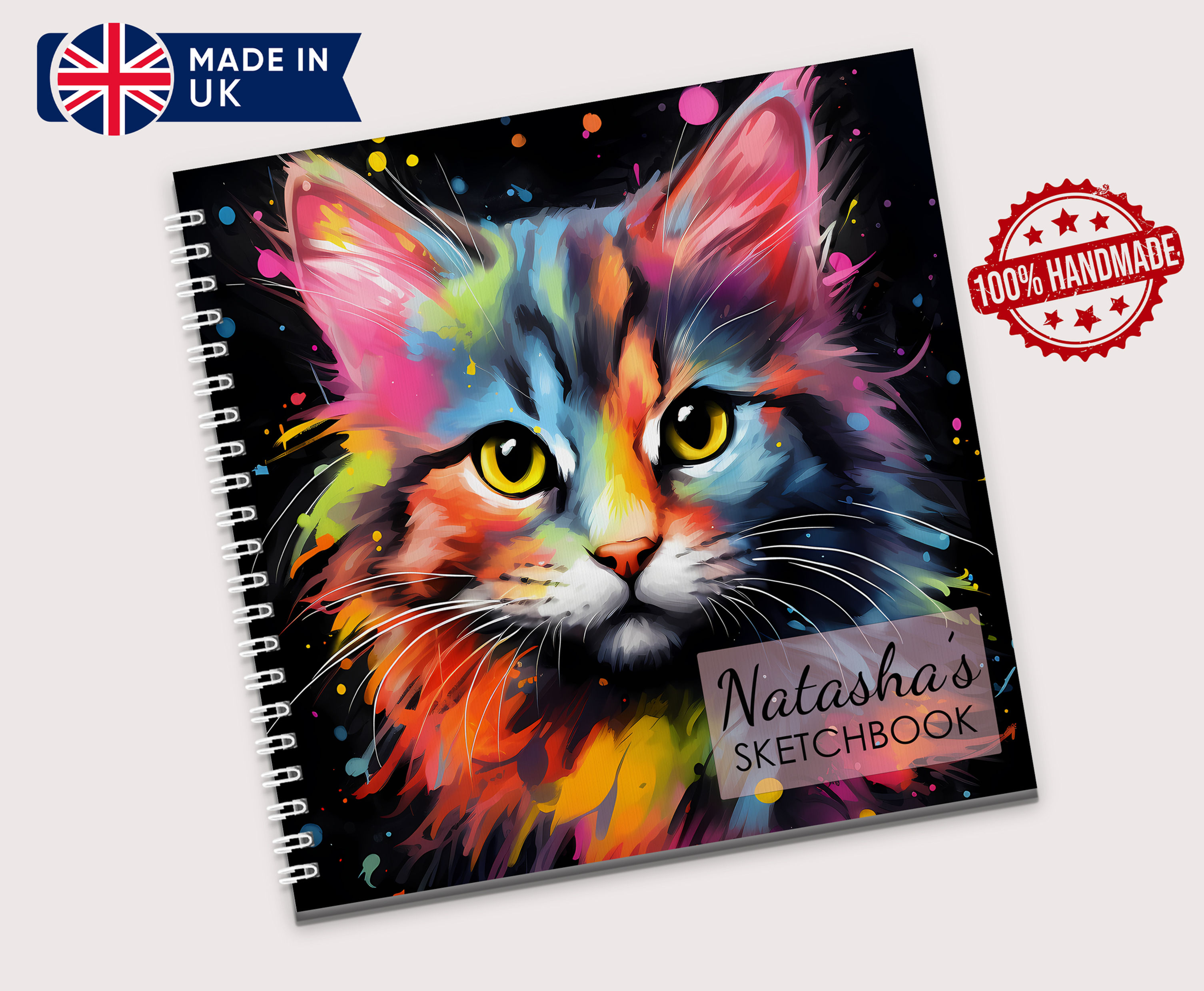 Personalised Watercolour Cat Sketchbook