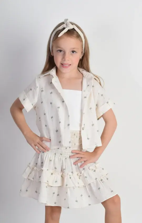 OLIVIA SKIRT GREEN MINI PALMTREES SET