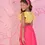 Thumbnail: PINK & YELLOW LINEN DRESS 