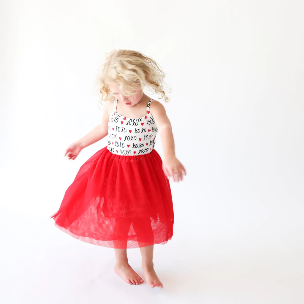 GIRLS ORGANIC COTTON TUTU DRESS - XOXO