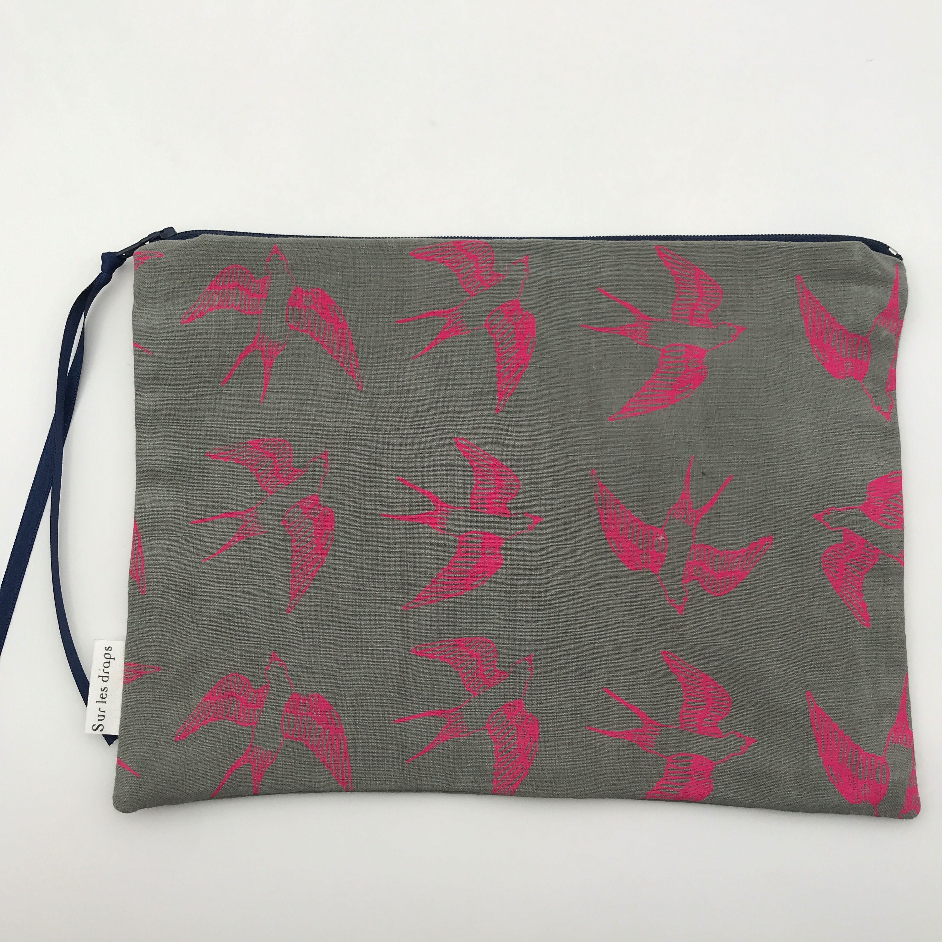 Pochette maillot de bain hirondelles 25 x 19 cm