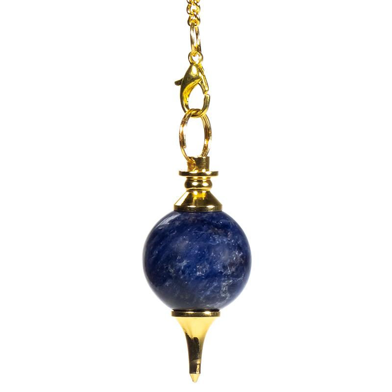 Pendule Lapis Lazuli poli métal sphère