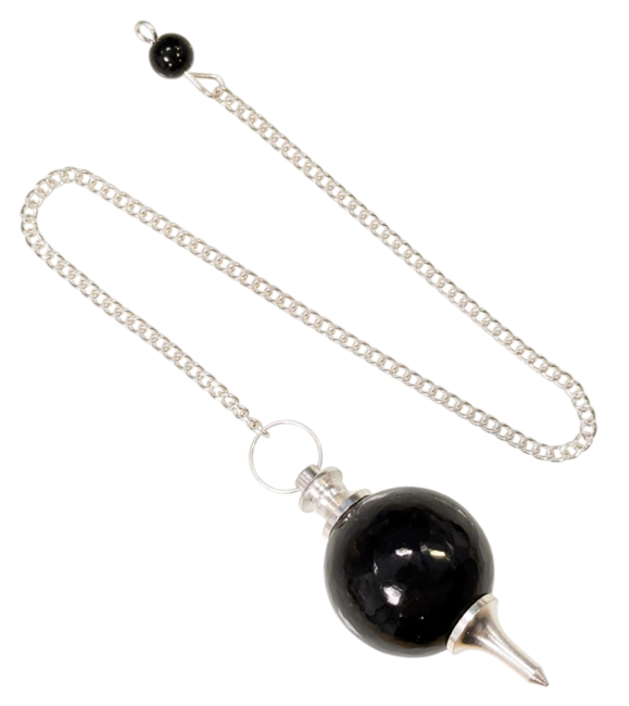 🔮 Pendule Sphère en Obsidienne Noire