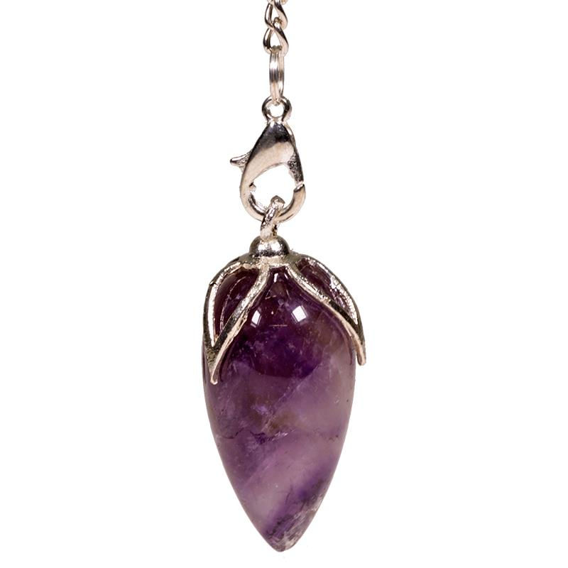 Pendule lotus Amethyste en pointe