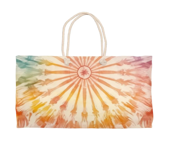 Thumbnail: Boho Tie Dye Weekender Tote Bag
