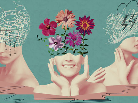 Illustrasjon av tre menneskehoder som symboliserer ulike tankemønstre og kognitive bias i beslutninger.