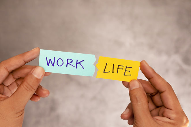Work Life Balance Copceptual Photo, Hand try to Connect 2 Words, to Balancing a Life .jpg