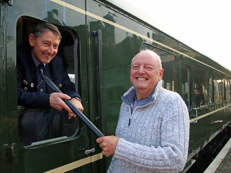 Last Corfe Castle signalman from 1972 welcomes 50th anniversary train to Swanage