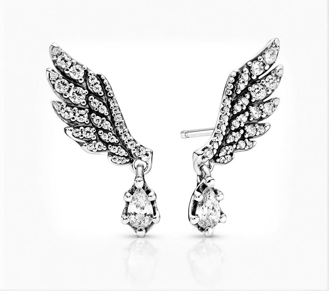 Aretes de Alas de Ángel Brillantes