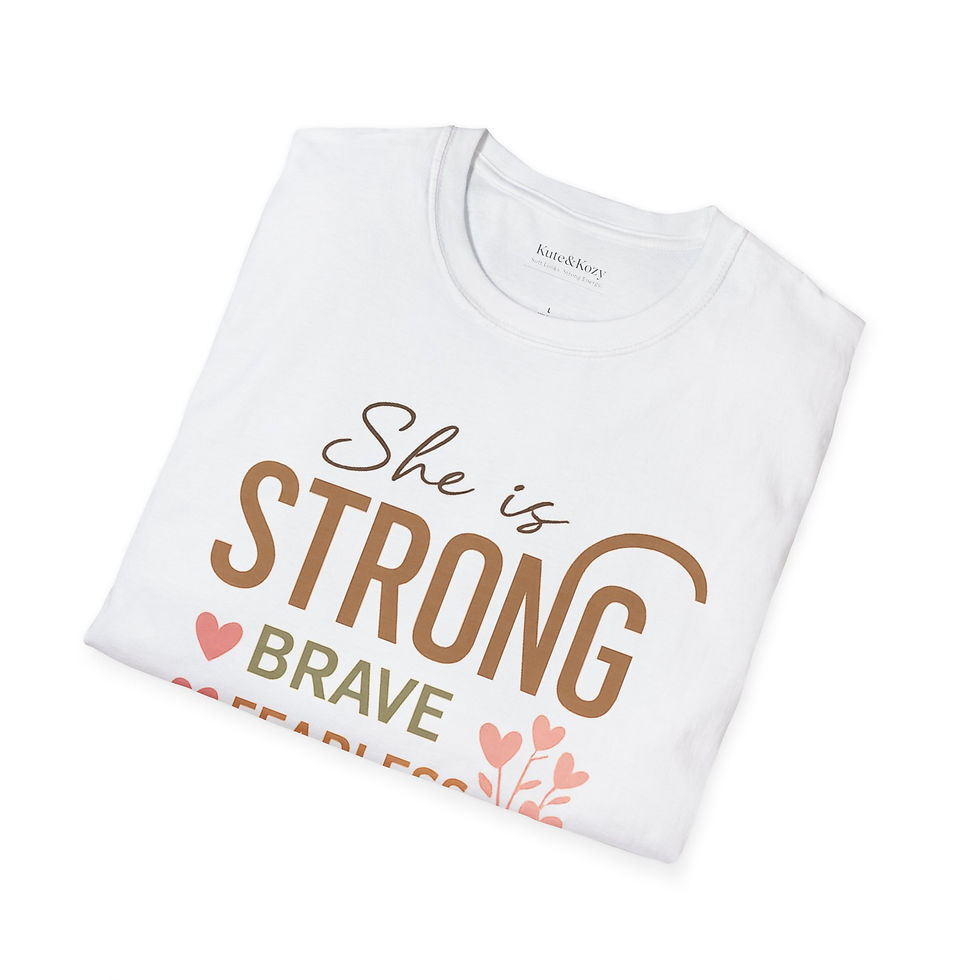Thumbnail: She Is Strong T-Shirt | Inspirational Floral Typography