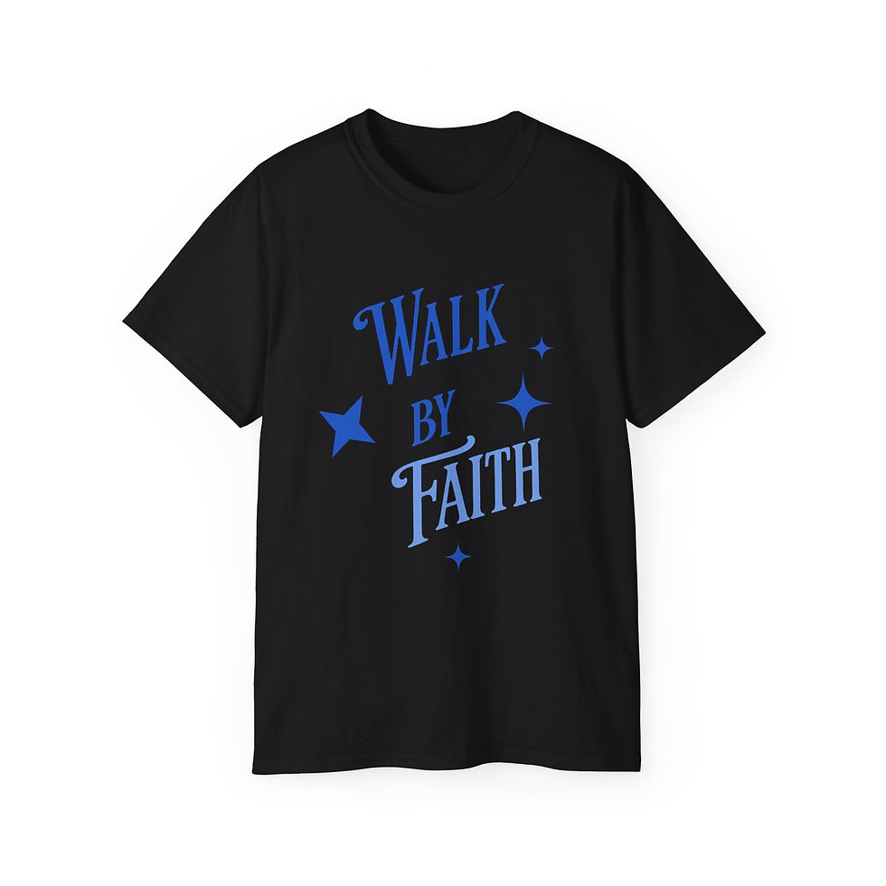 Thumbnail: Walk By Faith tee | Inspirational Christian typography shirt, faith graphic